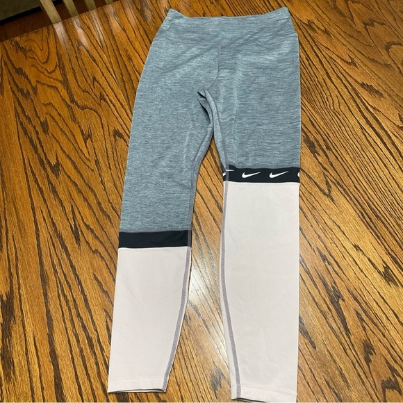 Nike Pants - Nike Womens The One 7/8 Training Tights S Pink Gray Black Gym Casual Leggings